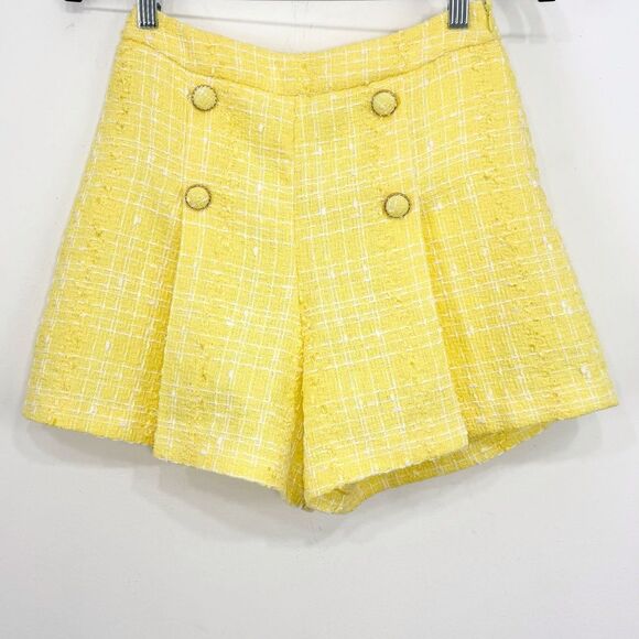 Versona MODERN Yellow White Tweed Sailor Button Wide Leg Shirts NEW - Picture 4 of 15